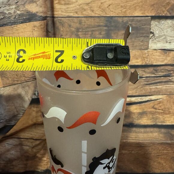 Vintage Libbey Frosted Carousel Horse Iced Tea Glass MCM Circus Barware Red Fair - Picture 6 of 6